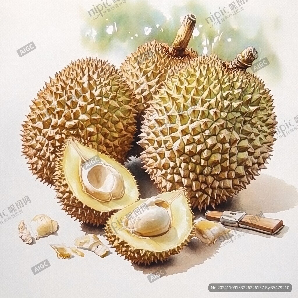 榴莲包装手绘