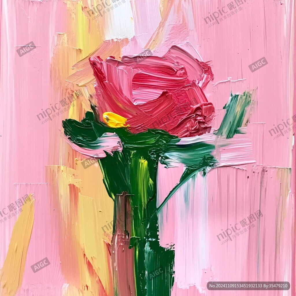 抽象画月季花