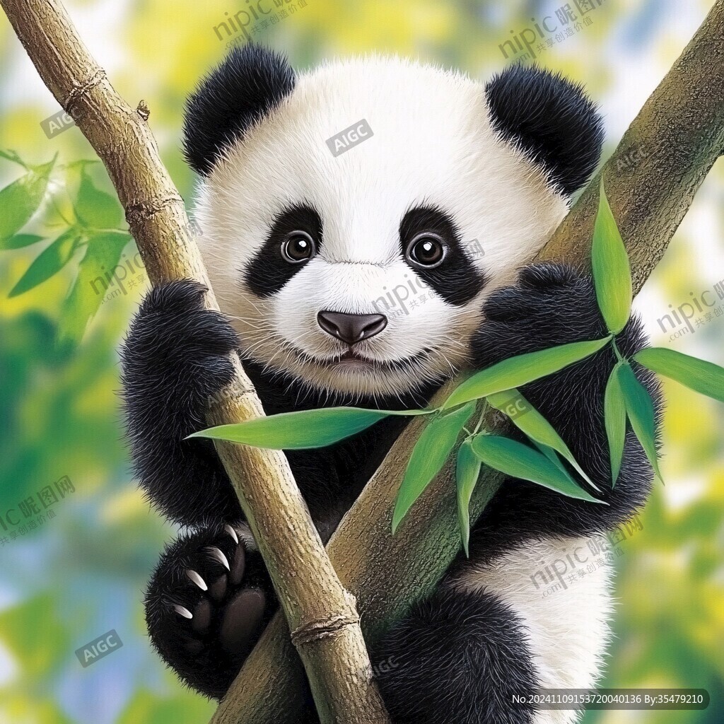 写实熊猫插画