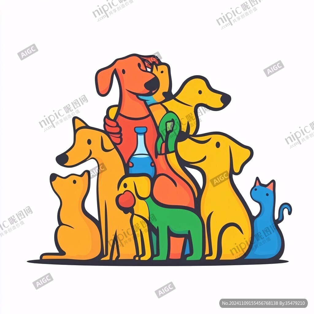 宠物logo狗狗插画