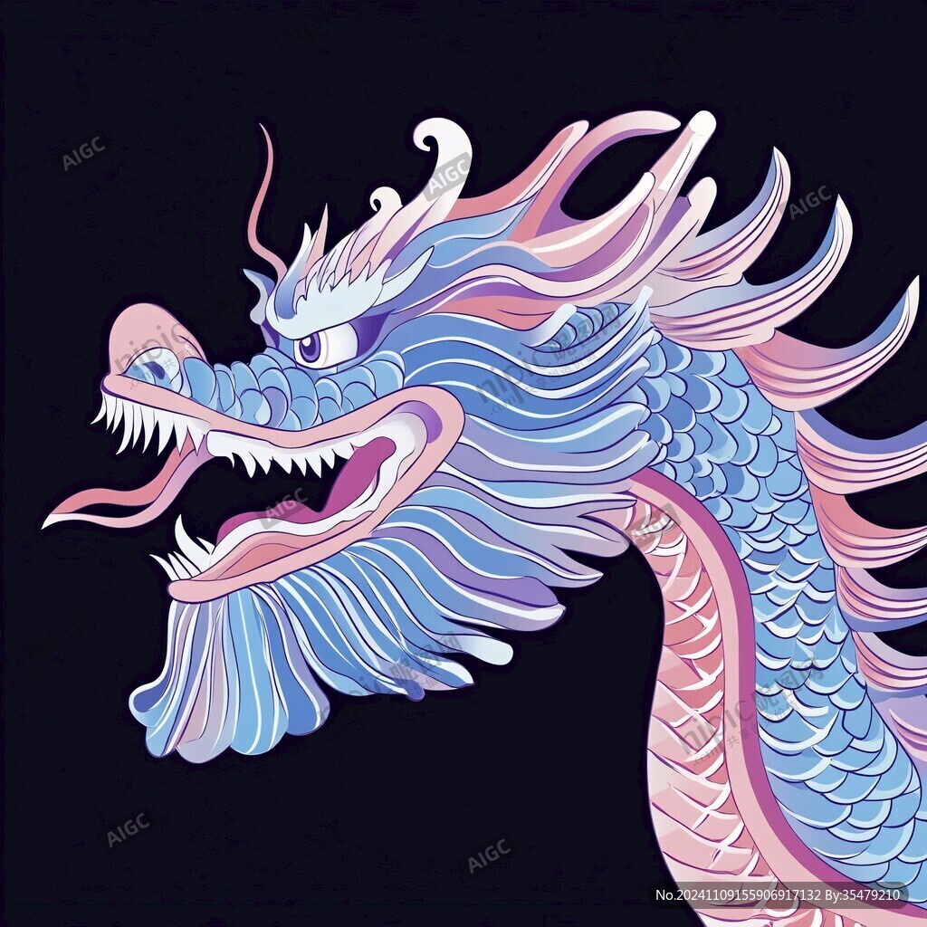 国潮龙头插画