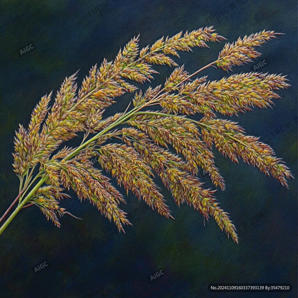 稻穗油画