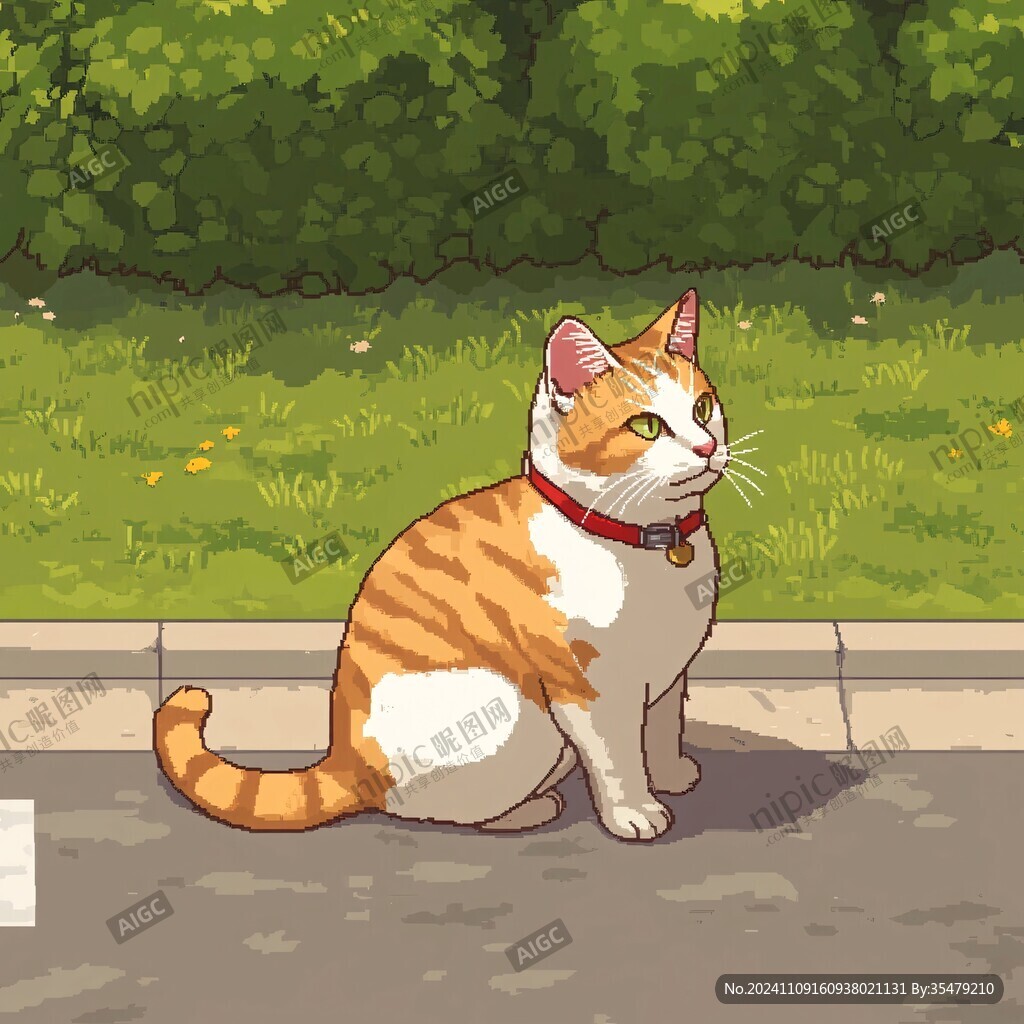 晒太阳的猫插画