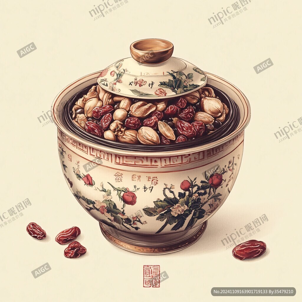 汽锅鸡插画