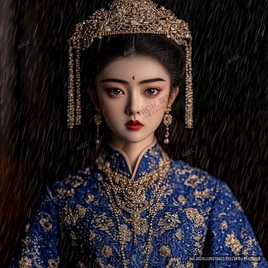 蜡像新娘凤冠霞帔