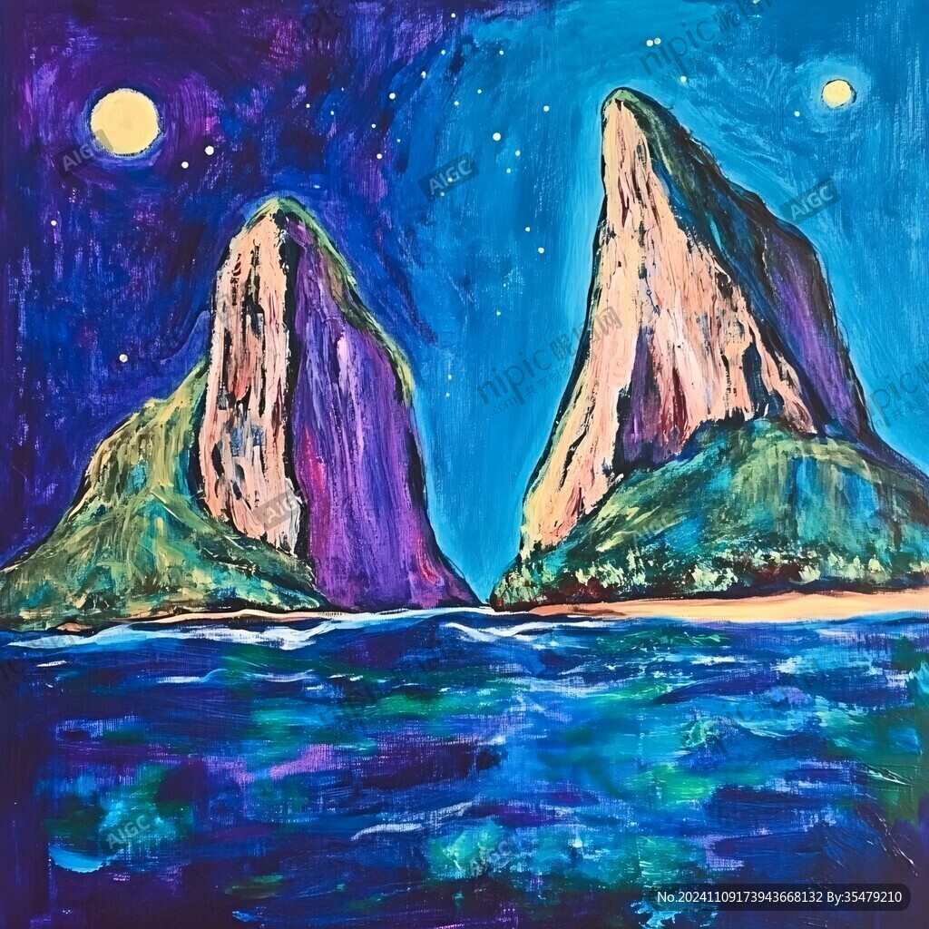 海天一色美术绘画