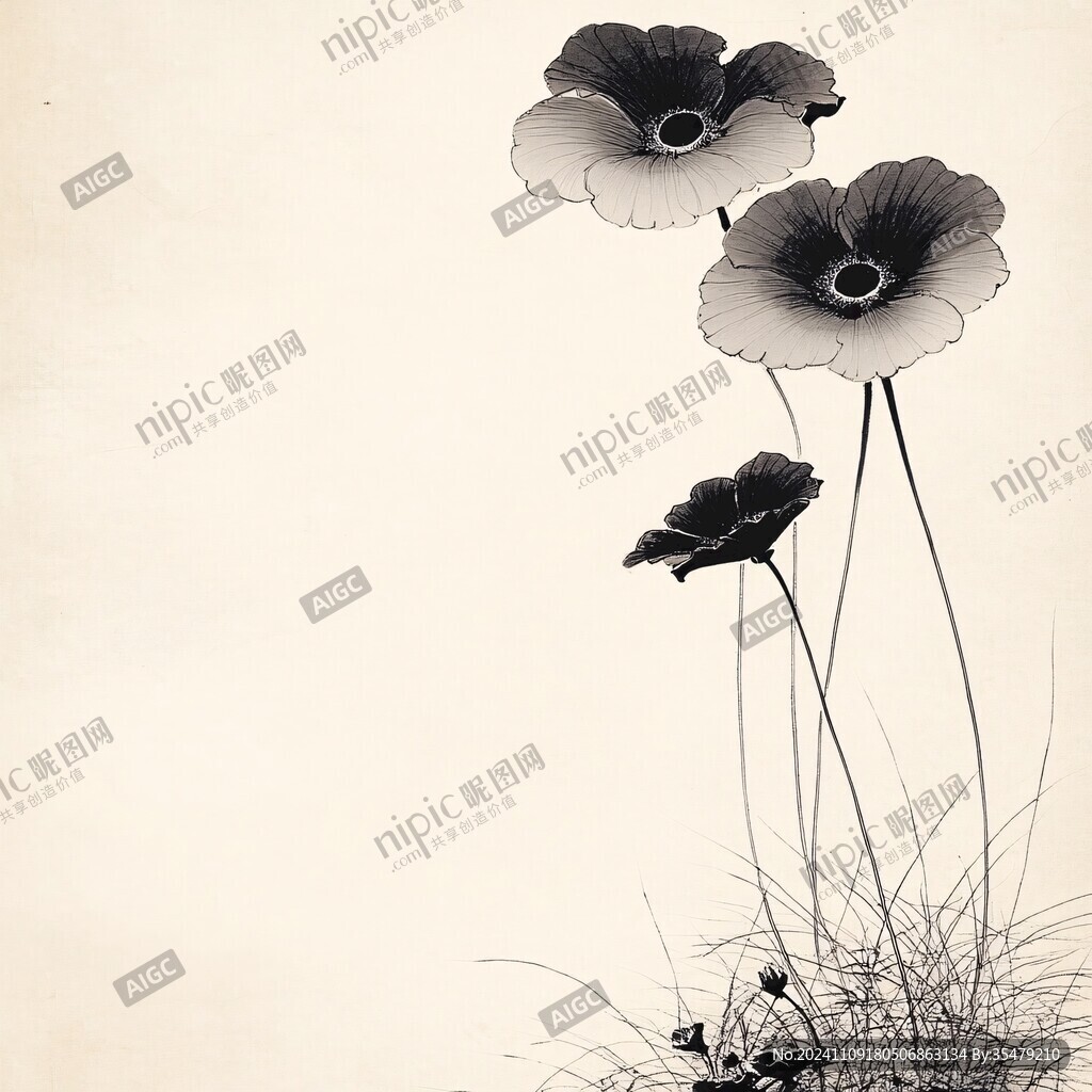 手绘虞美人