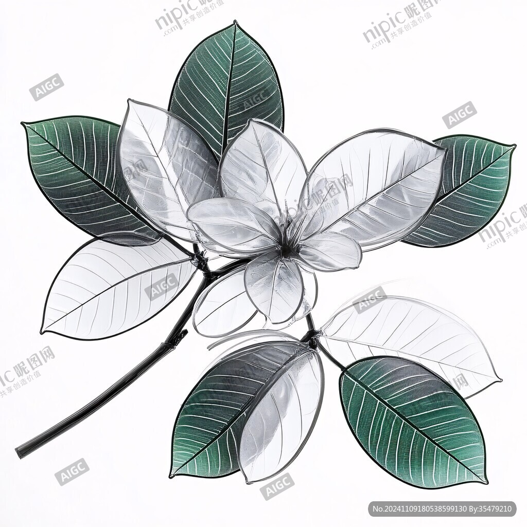 创意手绘树叶标本