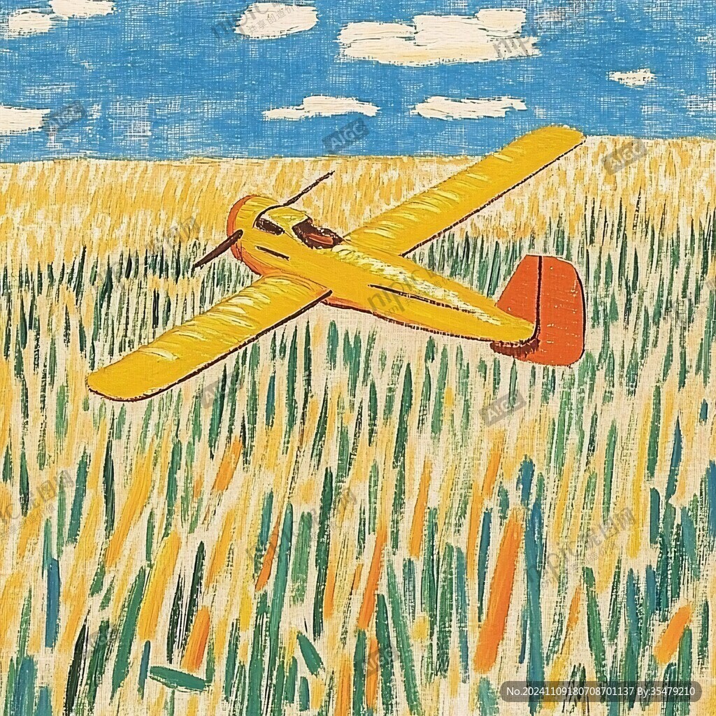 绘画作品飞机插画