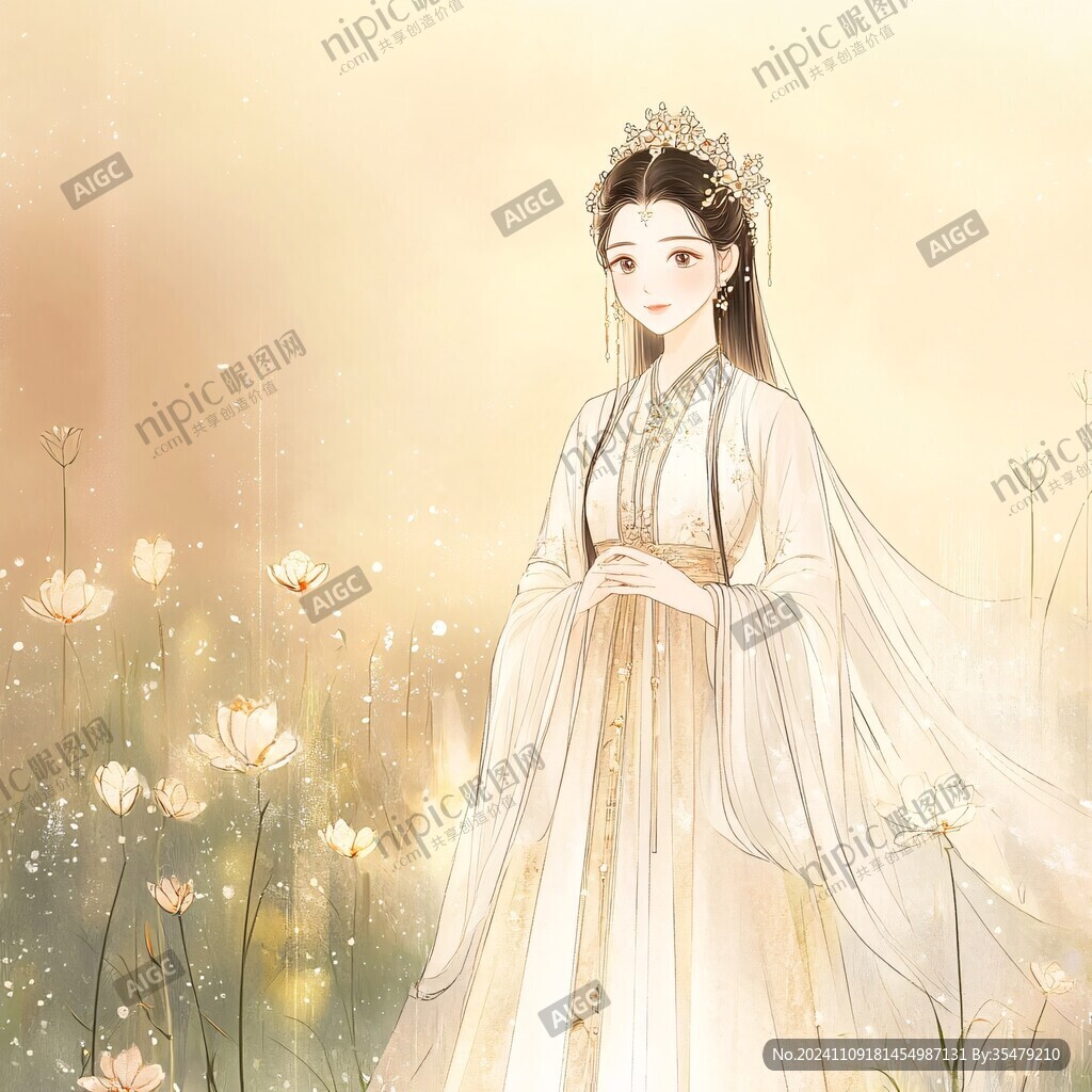 汉服女插画