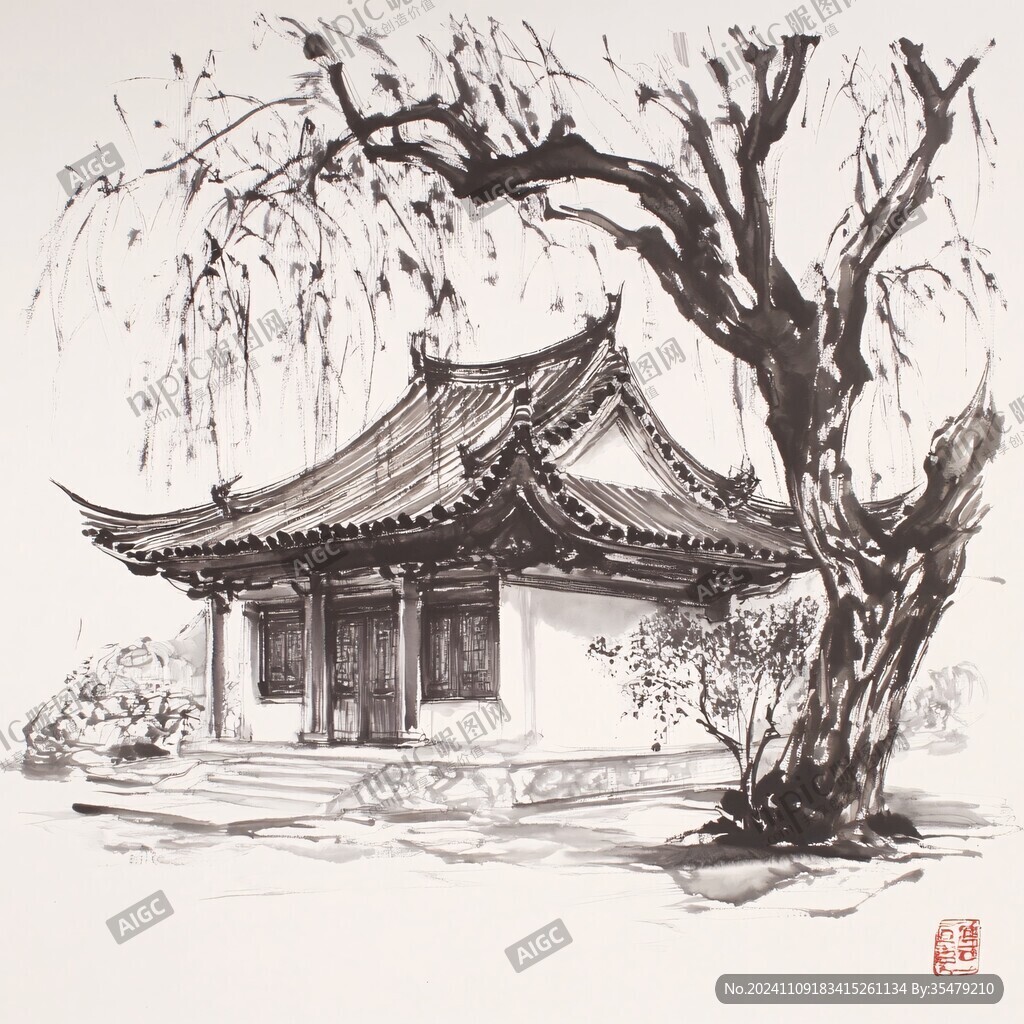 天一阁手绘