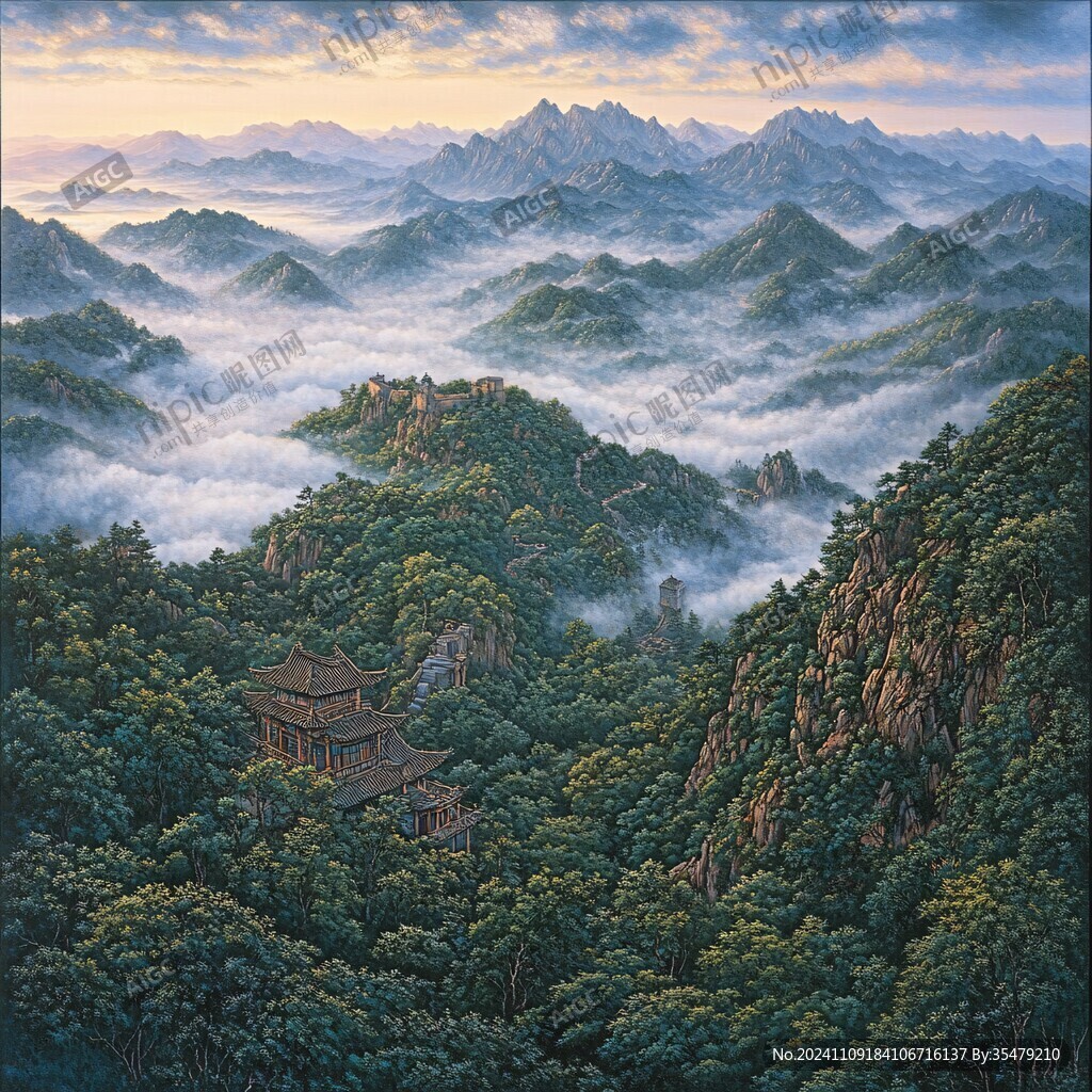 九华山油画