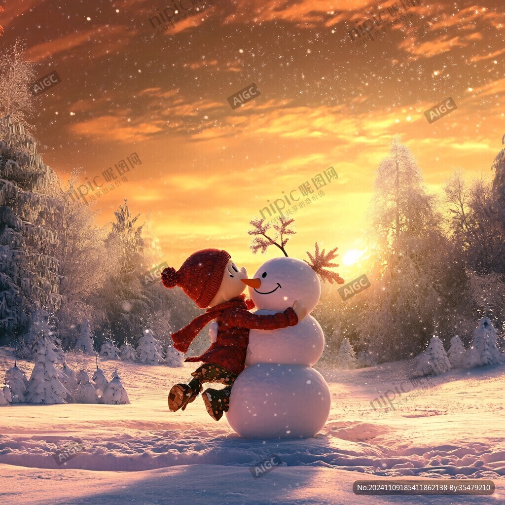 堆雪人素材