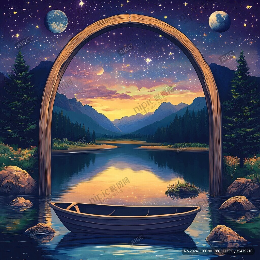星月河幻想插画