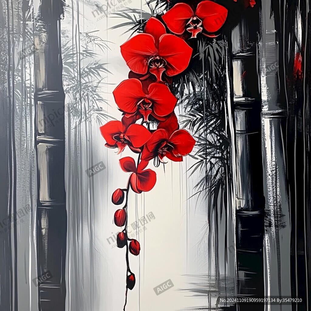 红色新中式花艺