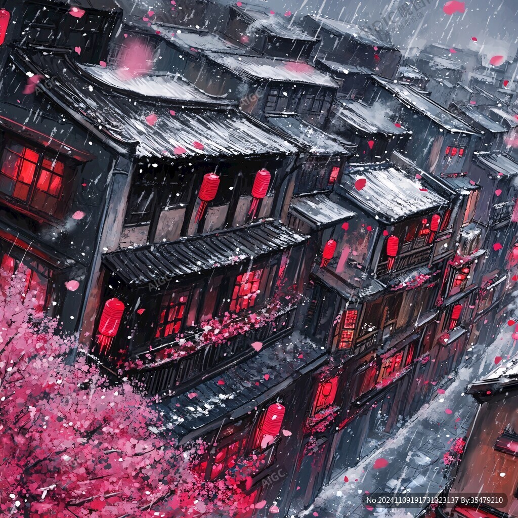烟雨楼插画