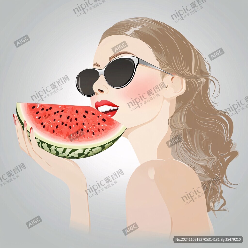 夏日西瓜女孩