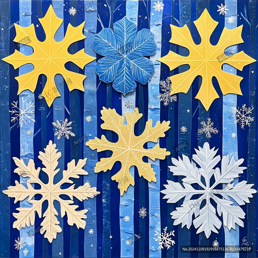 蓝色雪花墙纸
