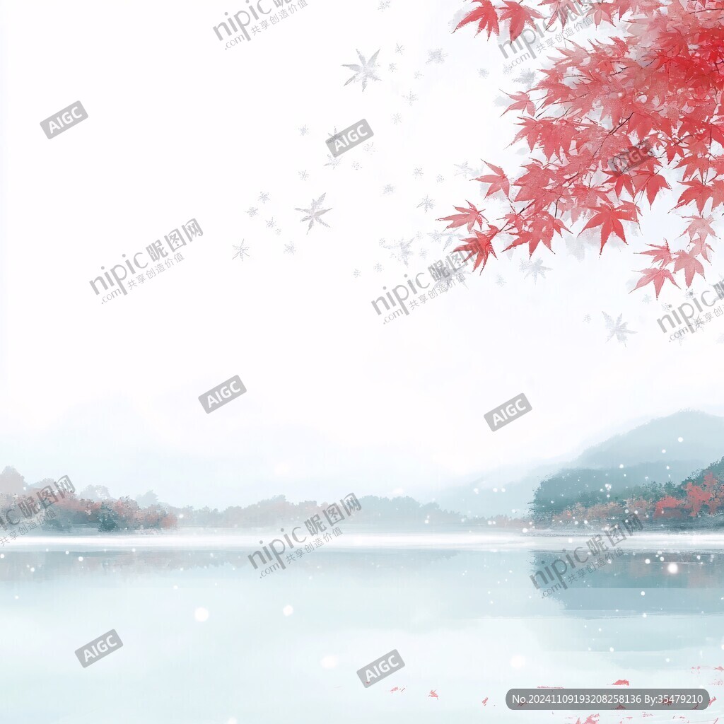 古风红叶背景