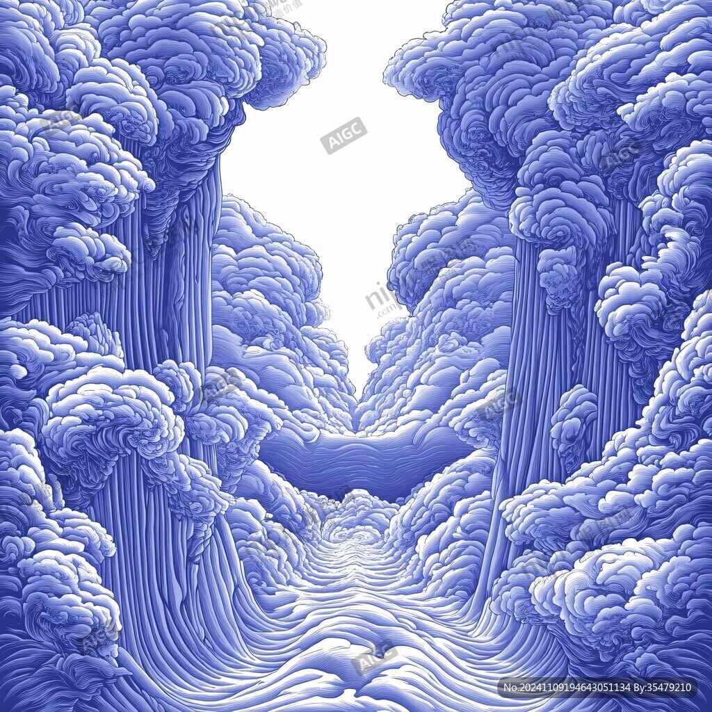 山崖海水纹
