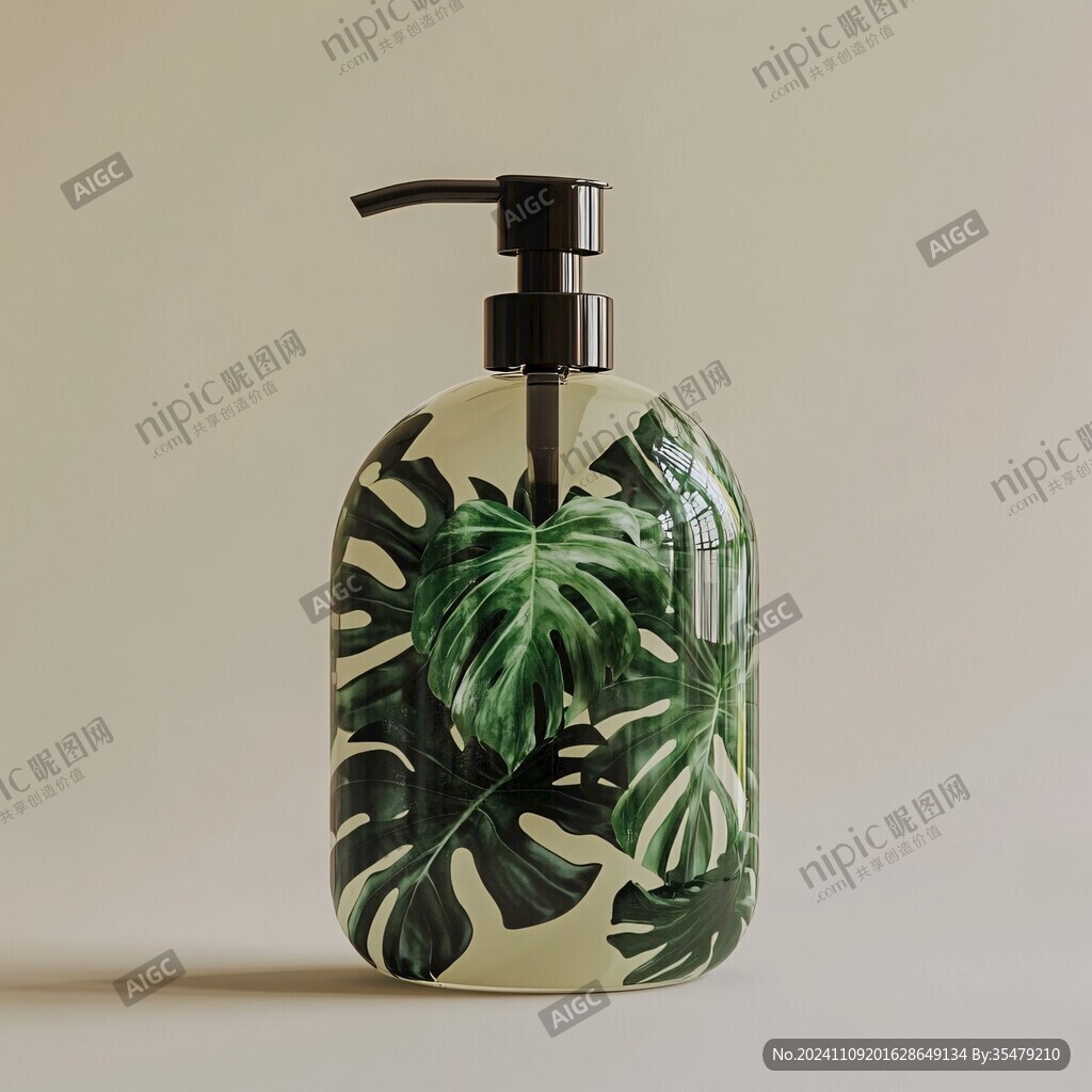 植物洗发水瓶贴