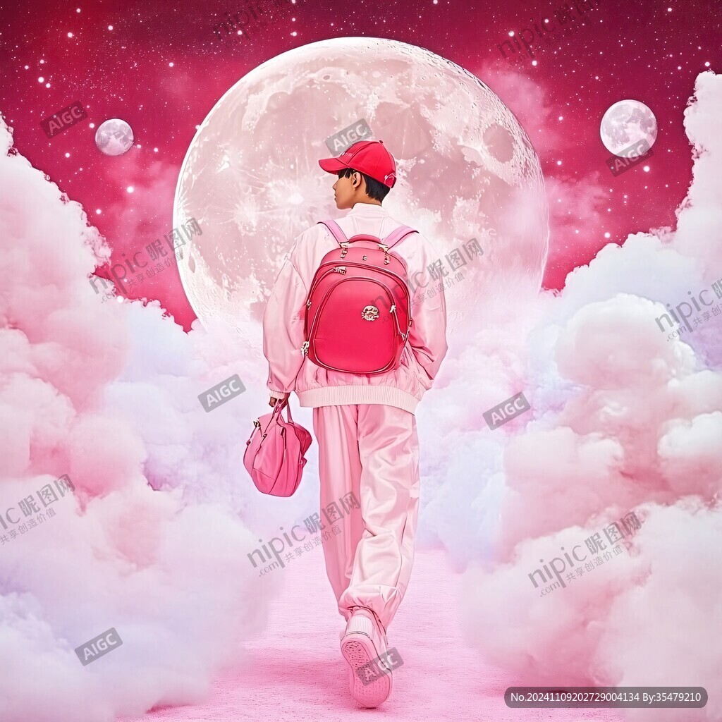 粉红色的超现实主义奇幻