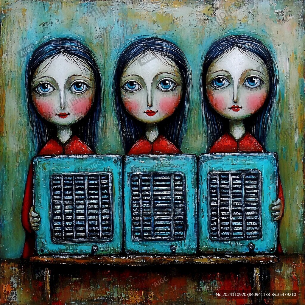 卡通人物现代油画