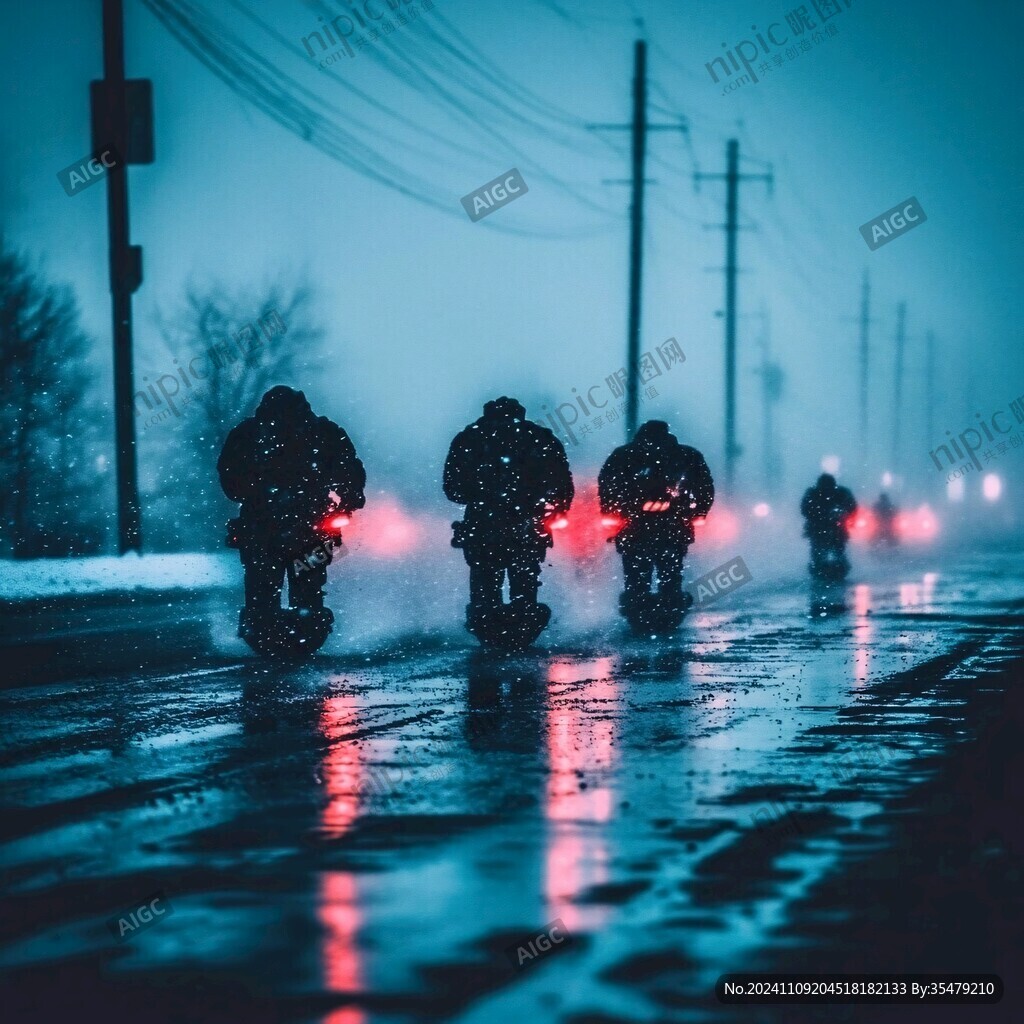 雨天摩托车