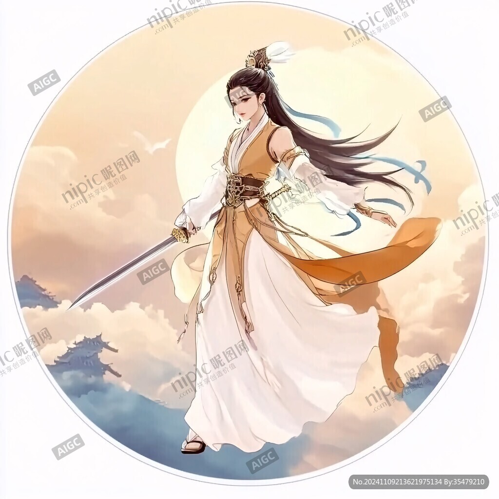 古风立绘美男插画图案