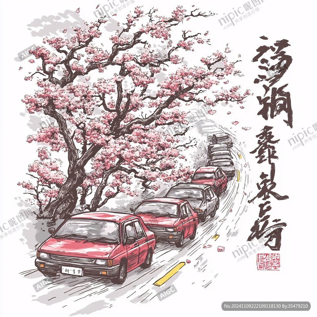 桃花运插画