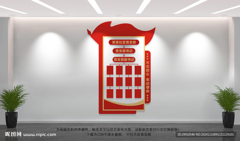 竖版党支部组织架构文化墙