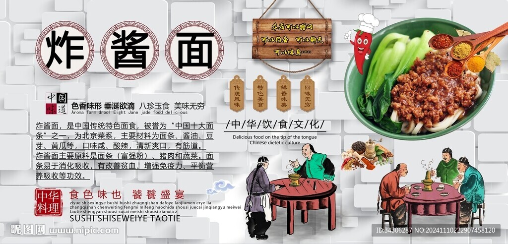 炸酱面背景墙