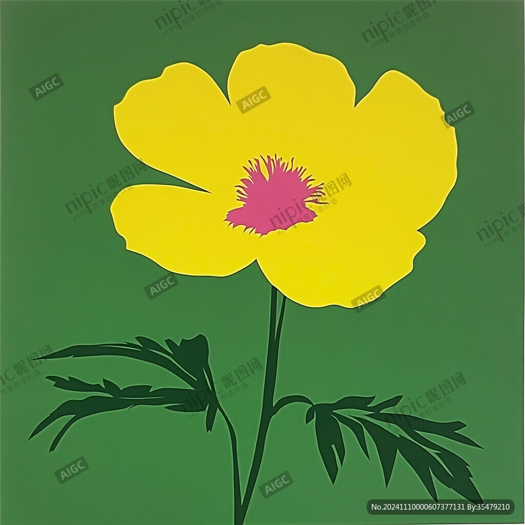 黄色波斯菊手绘