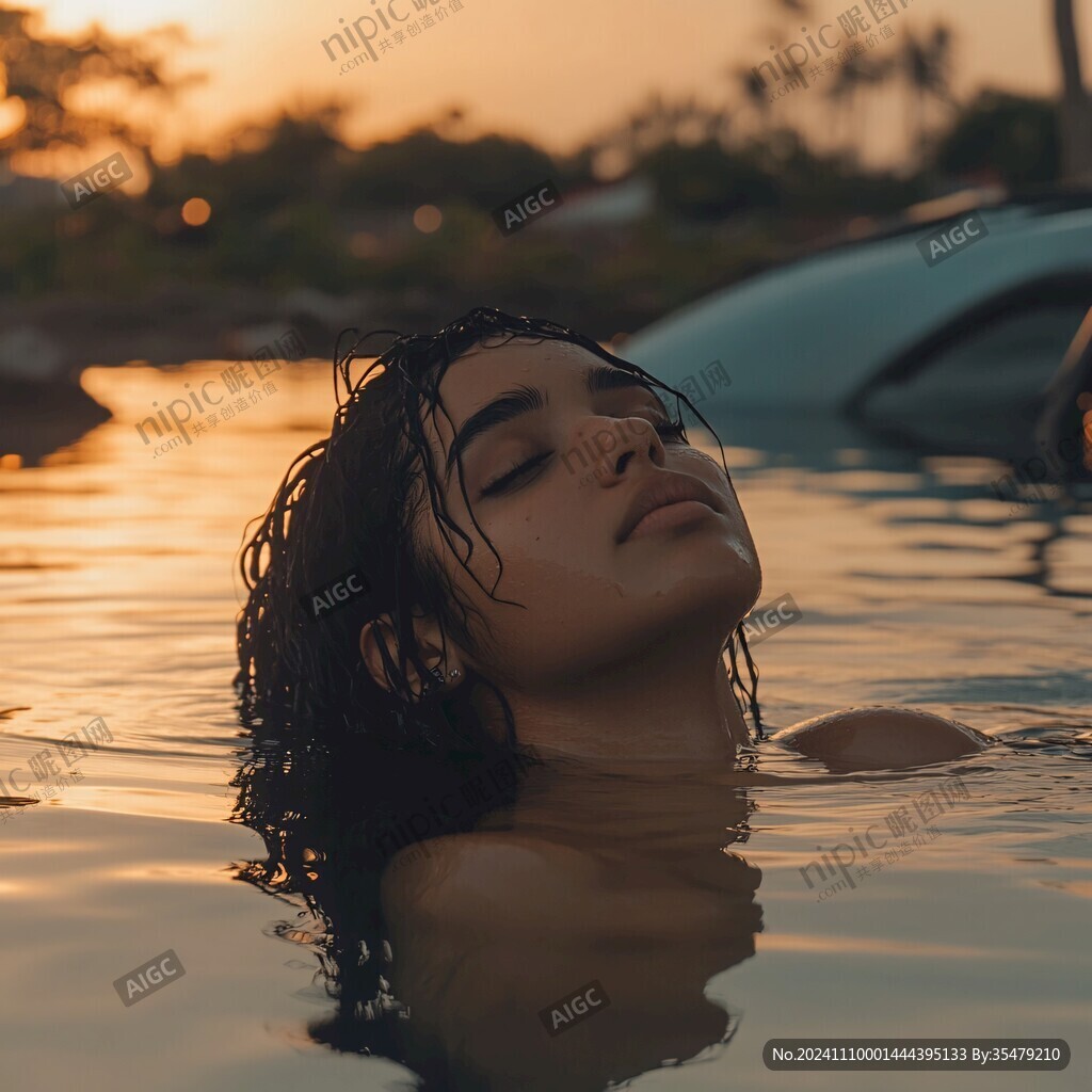 美女湿身