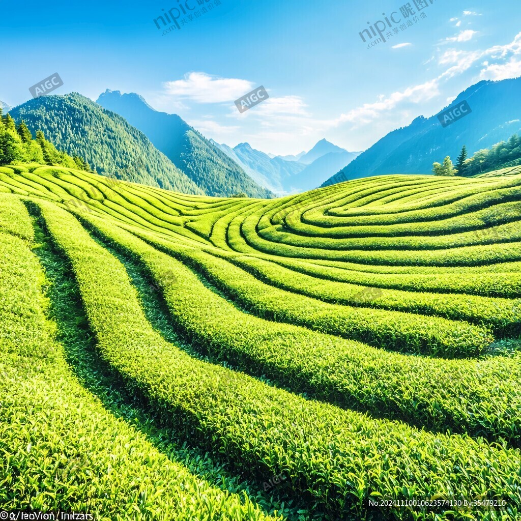 超广角茶田图