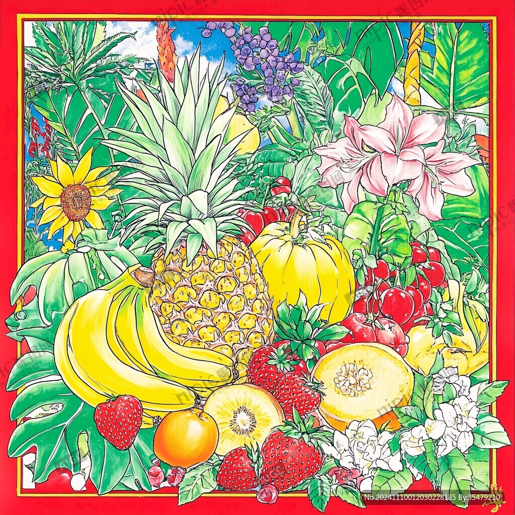 水果家纺图案插画