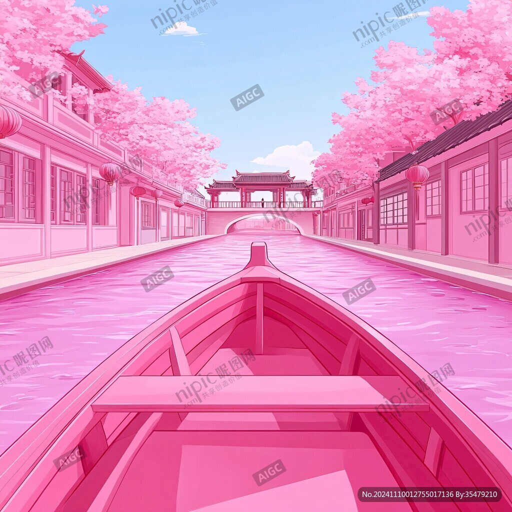 同里插画同里红色