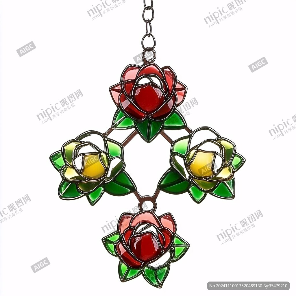 菱形荷花挂件