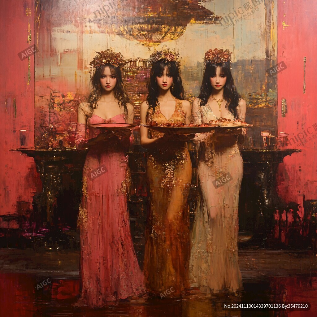 唯美人物油画