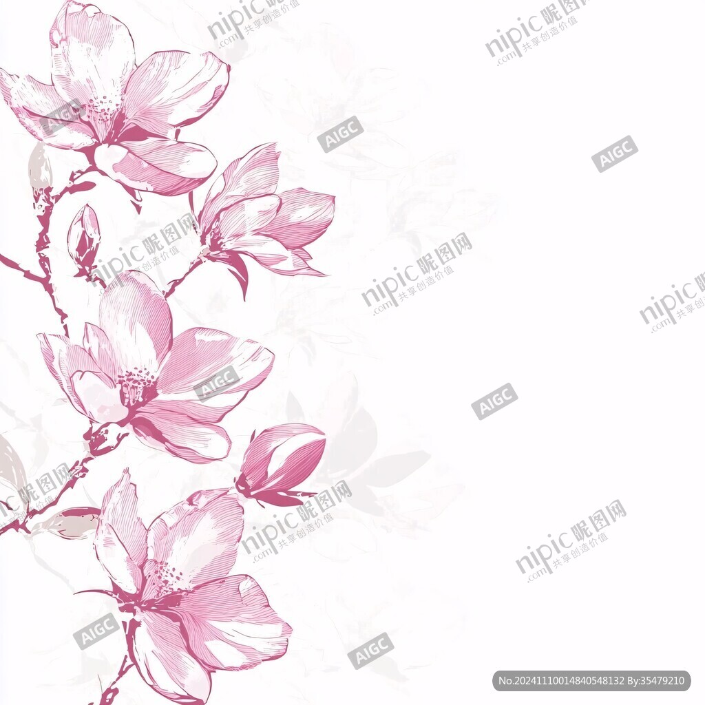 手绘桃花背景