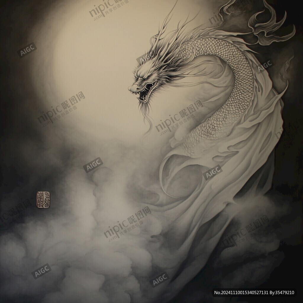 龙望月图