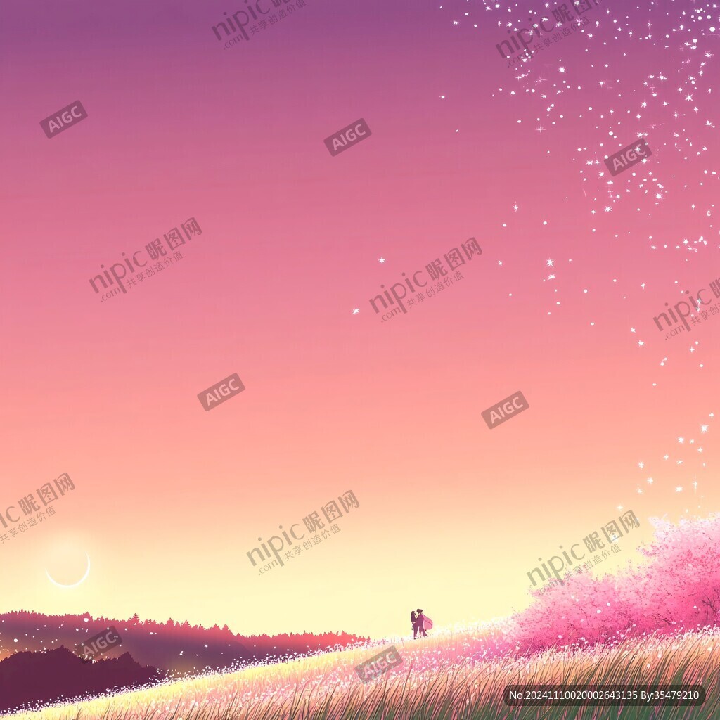 夕阳粉色天空渐变背景