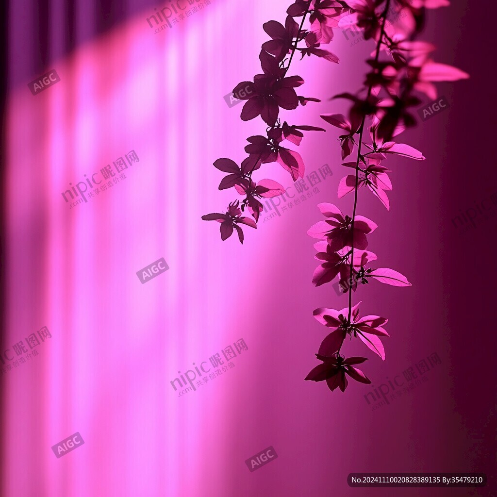 光影花卉粉紫色花