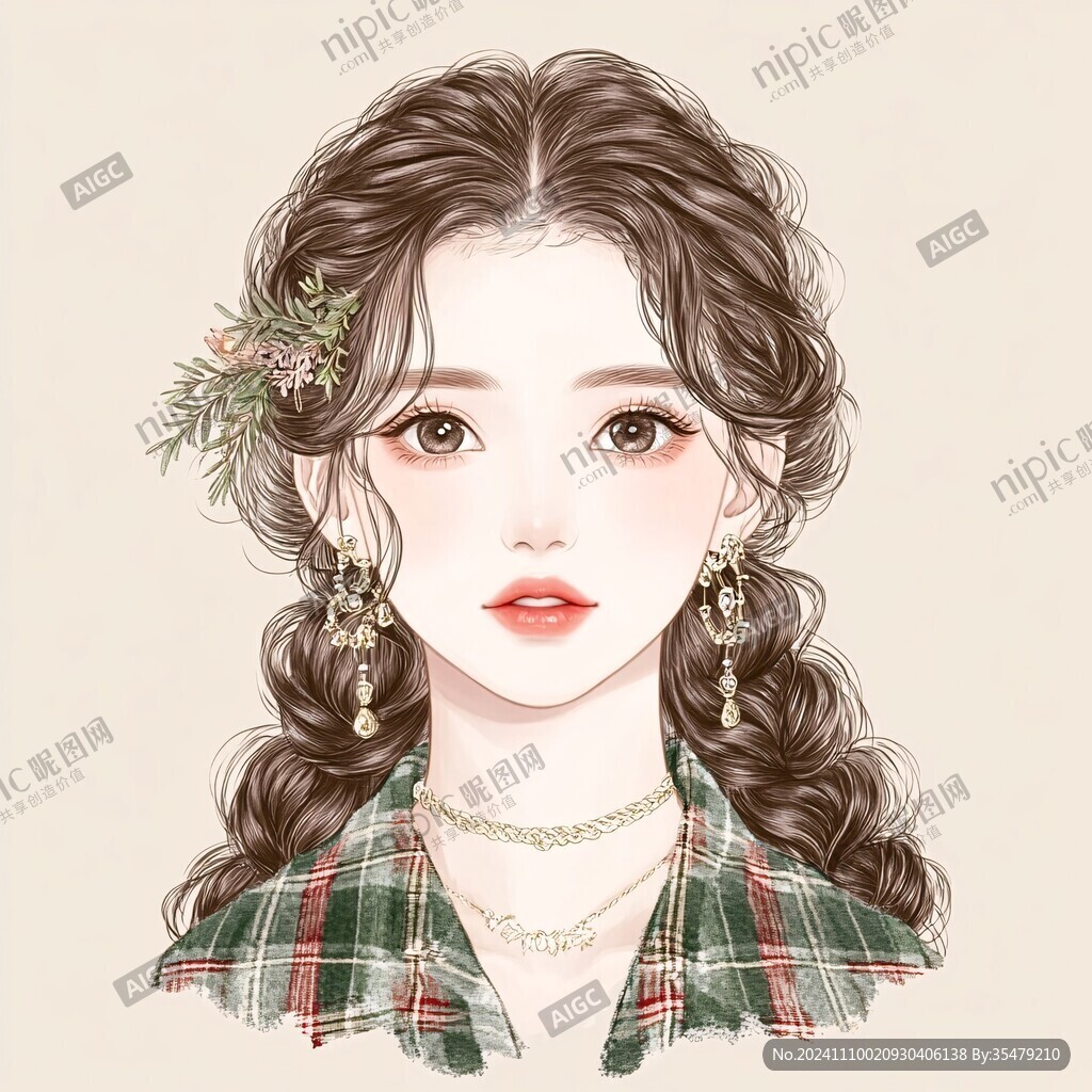 手绘女头