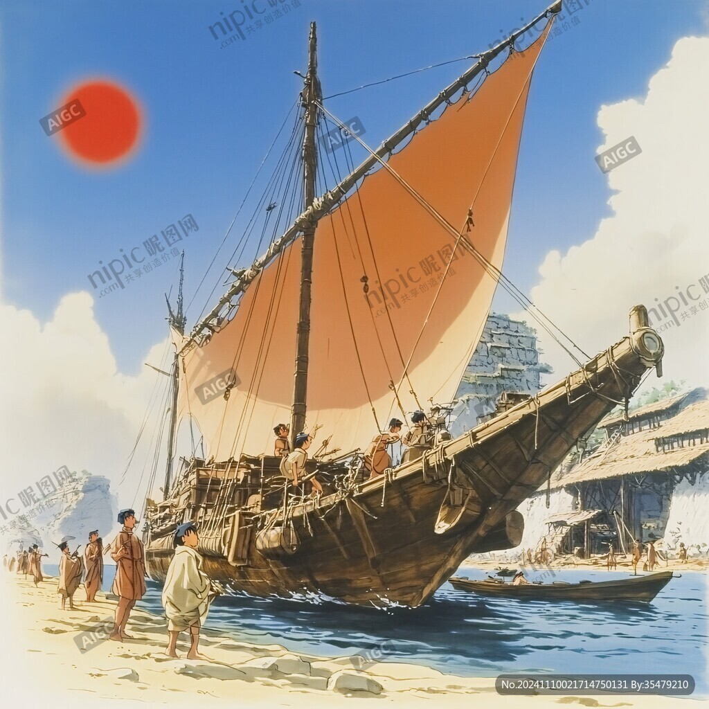 古代航海贸易场景