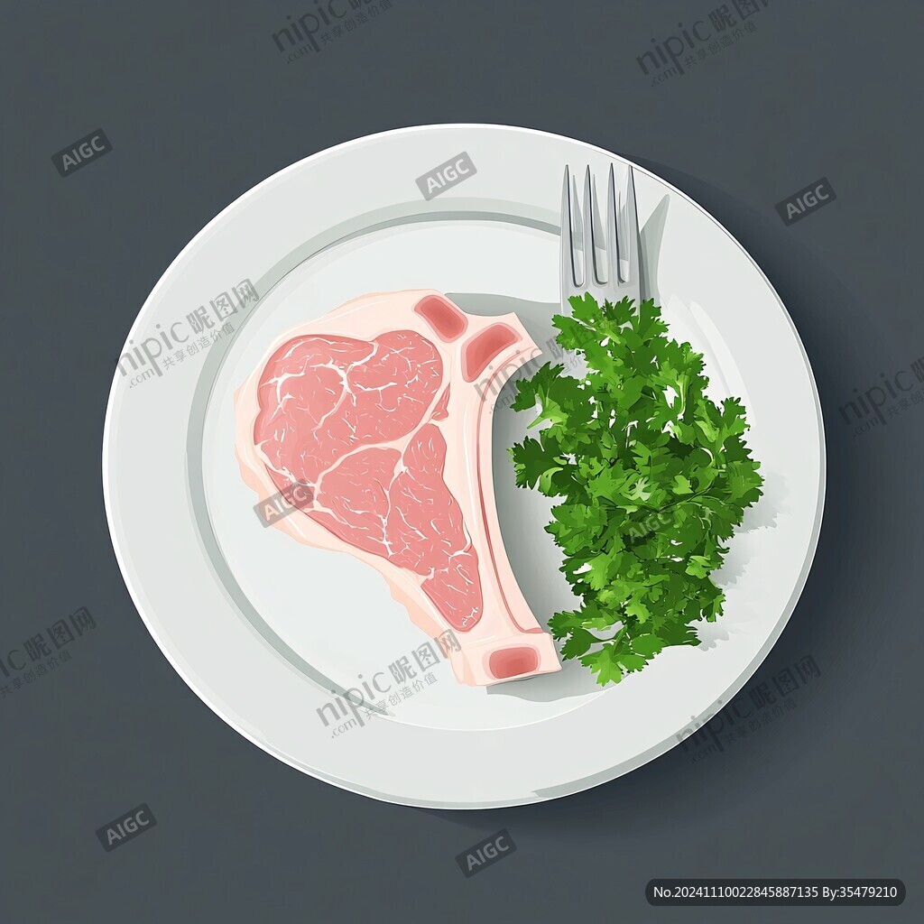 手绘一盘肉