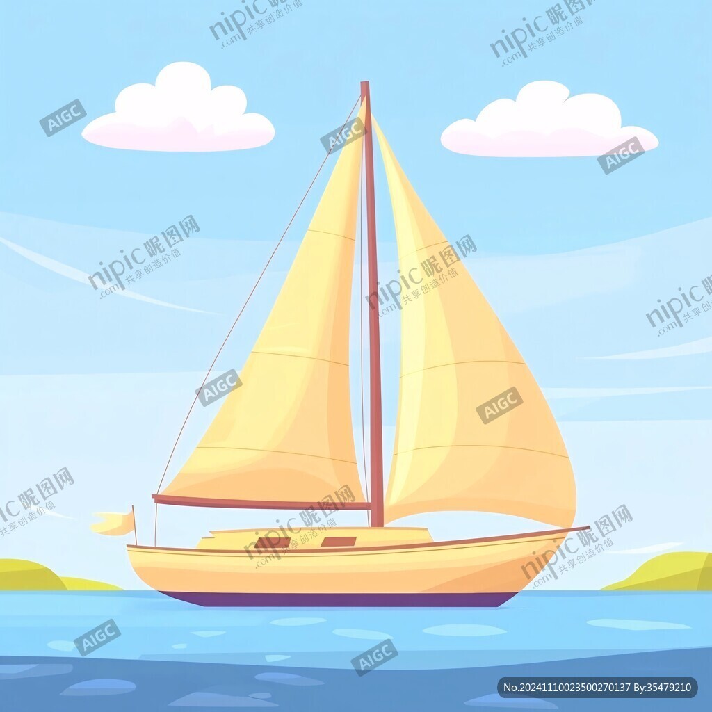 帆船插画