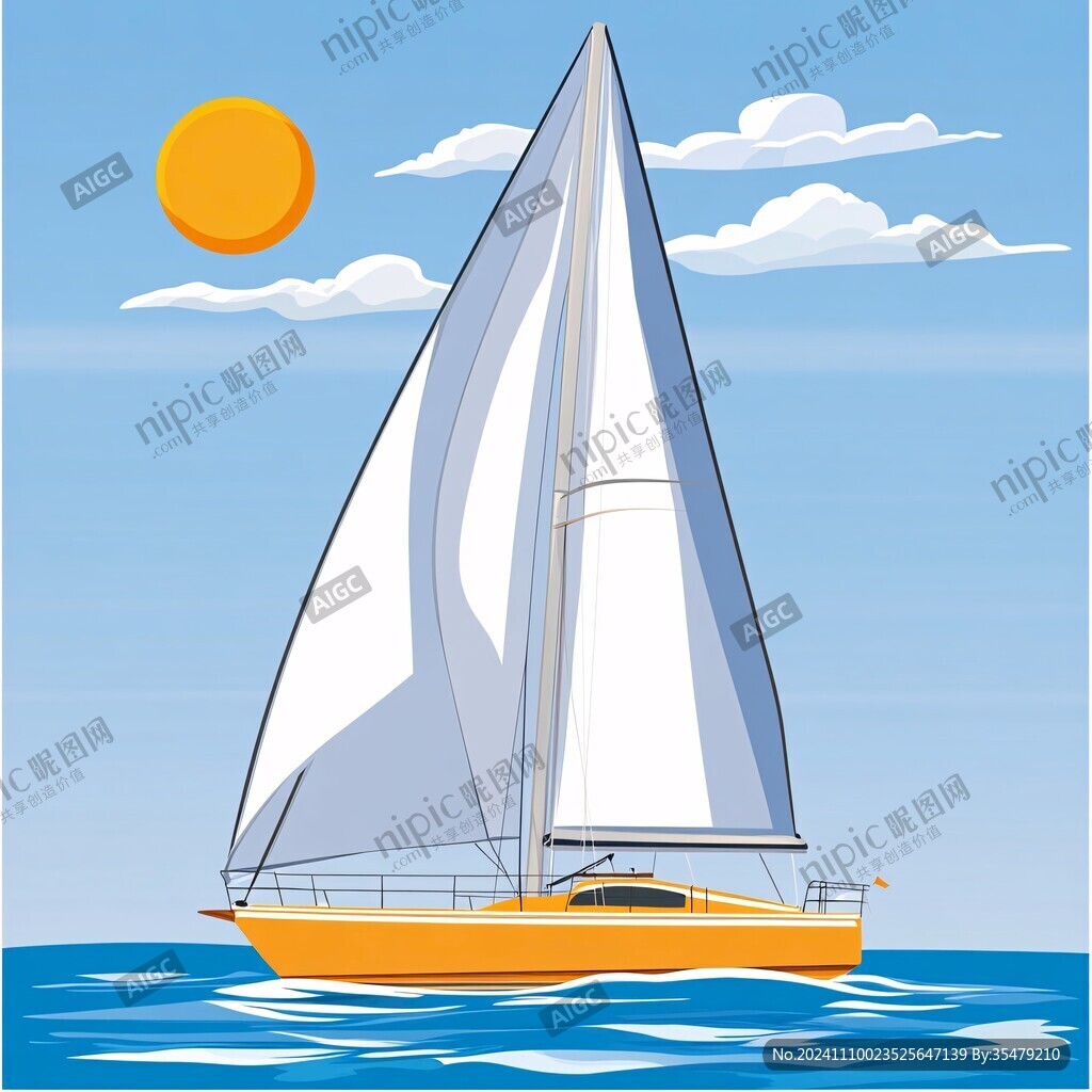 扬帆远航手绘