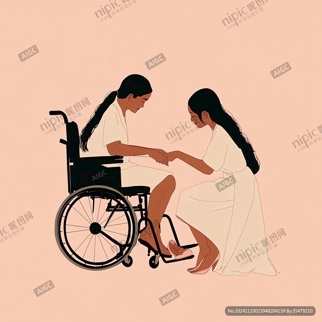 关爱残疾人老人女性