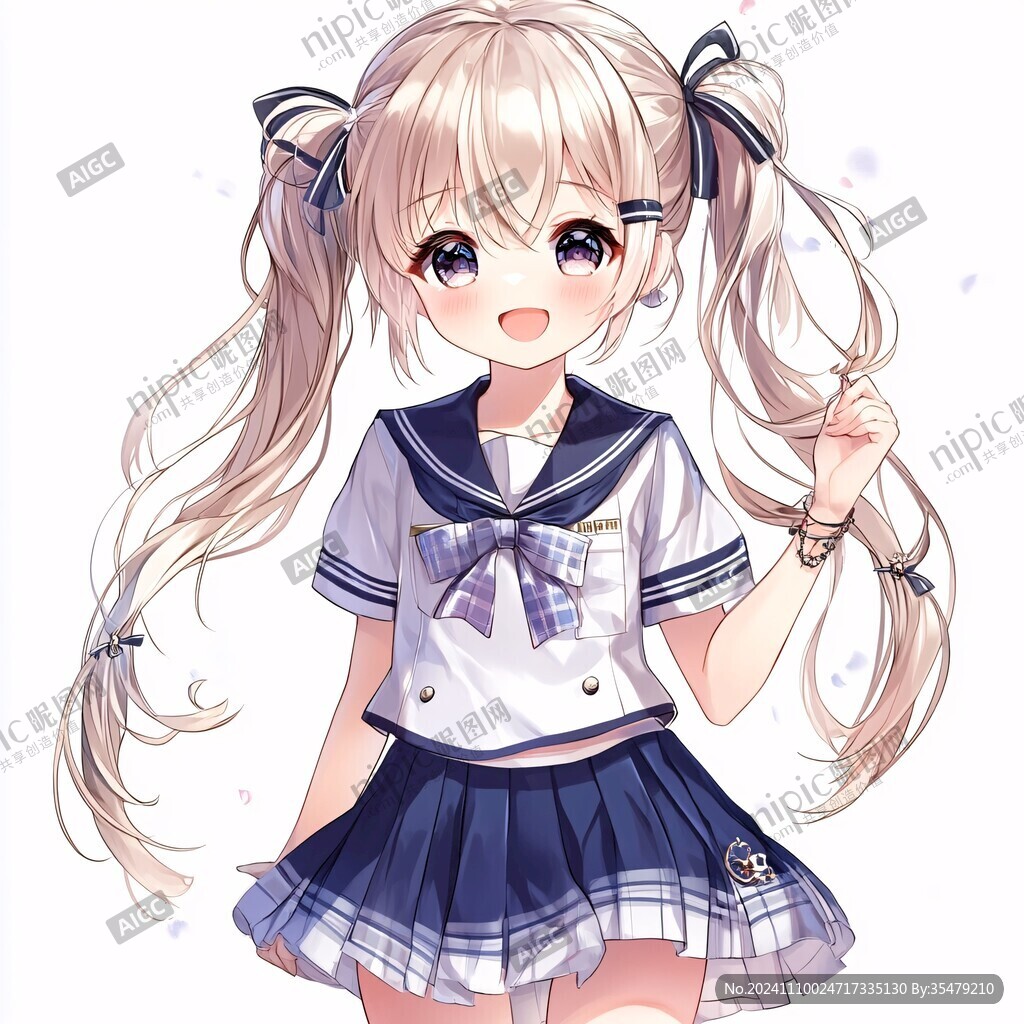 二次元甜美女孩插画